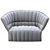 Elegant Moel Sofa & Pouf Set 3D model small image 2