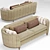 Velvet Chic Round Beige Sofa 3D model small image 3