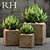 Elegant Restoration Hardware Planter 3D model small image 1