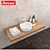 RAVAK Moon 1C: Modern Washbasin, 400mm Width 3D model small image 2