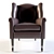 Luxury Leather Asher Chair 3D model small image 1