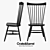 Modern Black Wood Dining Chair 3D model small image 1