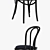 Elegant Vienna Black Wood Chair 3D model small image 2