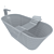 Modern Stone Bath & Grohe Mixer Set 3D model small image 3