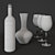 Elegant Wine Decanter Set 3D model small image 2