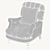 Elegant Barrington Chair 3D model small image 3