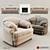 Cozy Lounge Set: Sofa & Armchair 3D model small image 1