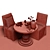 Elegant Pottery Barn Set: Dawson Pedestal Table & Slipcovered Chair 3D model small image 3