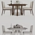 Elegant Baker Morris Round Dining Table & Carmel Chair 3D model small image 2