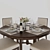 Elegant Baker Morris Round Dining Table & Carmel Chair 3D model small image 3