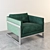 Stylish Mid-Century T-Back Lounge Chair 3D model small image 1