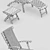 Teak Summer Set - Classic Steamer Chair & Footstool 3D model small image 3