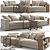 Flexform Groundpiece Sofa & Jiff Tables 3D model small image 1