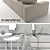 Flexform Groundpiece Sofa & Jiff Tables 3D model small image 3