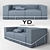 Elegant Designer Sofa - Yanko Design 3D model small image 1