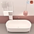 Premium Bathroom Set: Stand 160x70xh51 Tub, Felt 1 Shelf, Fuse Large Lamp, Matt 2x2 3D model small image 2