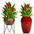 Vibrant Collection: 55 Red Potted Plants 3D model small image 1