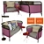 Gam Fratesi Targa Sofa + Armchair Combo 3D model small image 1