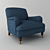 Midnight Blue Accent Chair: Timeless Elegance 3D model small image 1