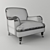 Midnight Blue Accent Chair: Timeless Elegance 3D model small image 2