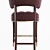 Velvet Zulu Counter Stool: Ash Legs & Brass Details 3D model small image 2