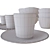 Elegant Utensil Set: Cups, Plates, and Bowls from IKEA 3D model small image 3