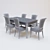 Italian 100x100 Classico Dining Set 3D model small image 3