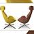 Sleek Tacchini Shelter Chair & Ottoman 3D model small image 2