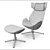 Sleek Tacchini Shelter Chair & Ottoman 3D model small image 3
