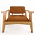 Elegant Velvet Armchair 3D model small image 1