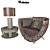 Elegant Saraya Sofa Set: Armchair, Sofa, Coffee Table 3D model small image 2