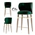 Luxurious Louis Bar Chair 3D model small image 1