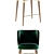 Luxurious Louis Bar Chair 3D model small image 2