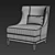 Jonesy Lounge Chair - Curved Comfort in Mahogany 3D model small image 3