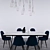 Sleek Modern Dining Set 3D model small image 2