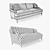 Modern Essex Sofa: Stylish and Versatile 3D model small image 3