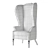 Beige Alice High Back Chair 3D model small image 3