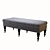 Elegant Charcoal Upholstered Bench 3D model small image 1