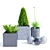 Modern UV Mapped Planter Group 3D model small image 1
