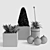 Modern UV Mapped Planter Group 3D model small image 2