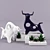 Ceramic Desktop Set: Bull Figurines & Succulent Pot 3D model small image 1