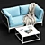 Varaschin ALGARVE Sofa: Modern Luxury Seating 3D model small image 2