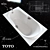 Luxury Toto Bathtub with Wave Faucet 3D model small image 1