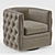 Title: Sawyer Gray Swivel Round Leather Chair 3D model small image 1