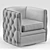 Title: Sawyer Gray Swivel Round Leather Chair 3D model small image 3