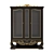 Elegant Gold Wood 3-Door Showcase 3D model small image 2