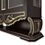 Elegant Gold Wood 3-Door Showcase 3D model small image 3