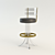 Elegant Swivel Bar Stool with Lucite & Brass 3D model small image 1