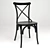  Sleek Ebony Cross Chair: Bella's Black Beauty 3D model small image 1