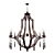 Elegant 10-Light English Bronze Chandelier 3D model small image 1